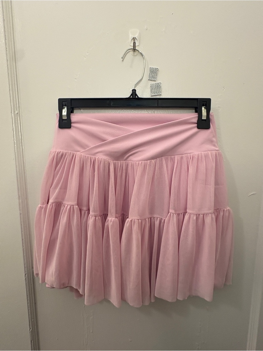 Blogilates Soft Pink Tiered Mini Skirt with Cross-Waist Detail